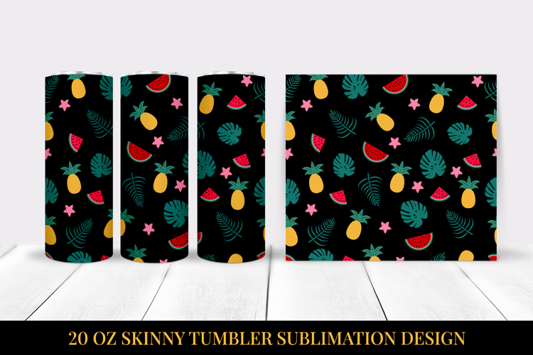 Tropical Tumbler Wrap. Summer Tumbler Sublimation Design 05