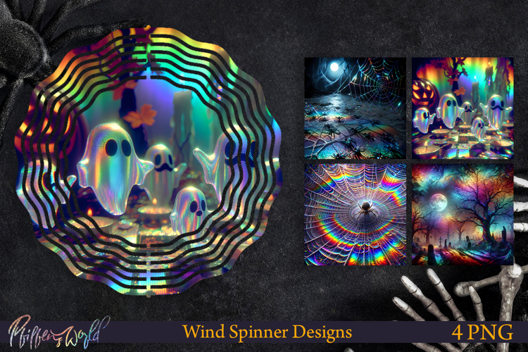 Halloween Wind Spinners | Holographic Designs | Ghosts