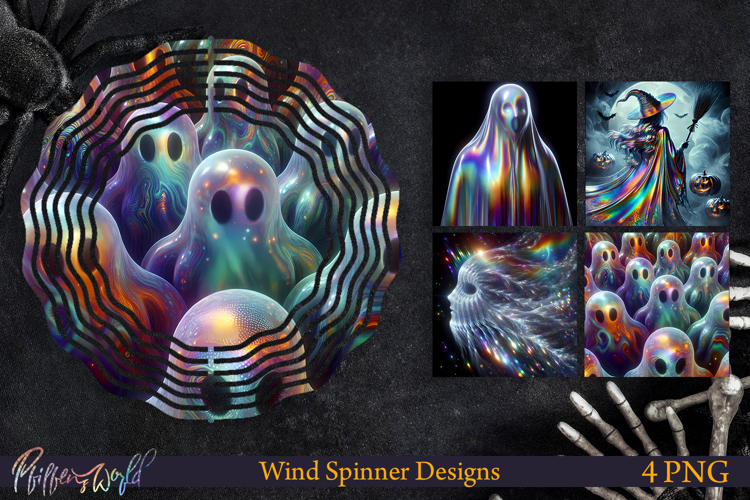 Halloween Wind Spinners | Holographic Designs | Ghost