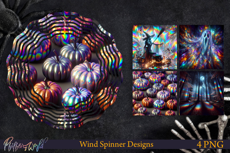 Halloween Wind Spinners | Holographic Designs | Pumpkins