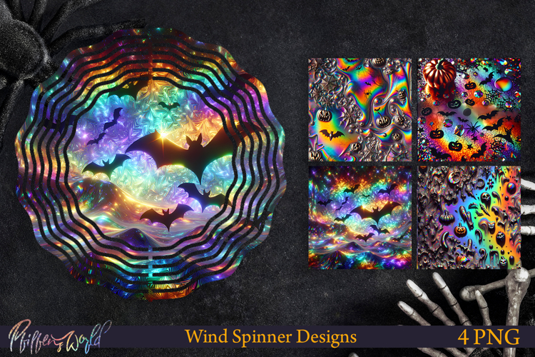 Halloween Wind Spinners | Holographic Designs | Ghosts