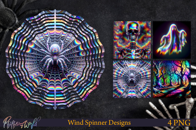 Halloween Wind Spinners | Holographic Designs | Spider