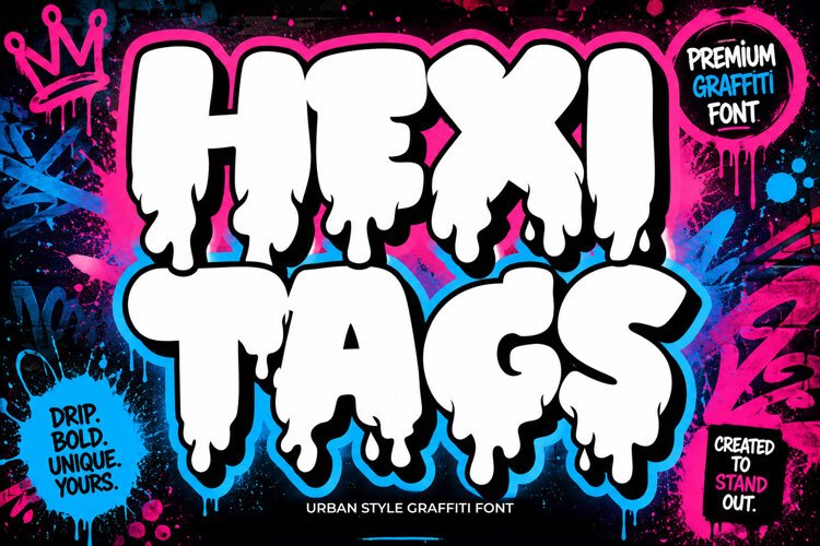 Hexitags | Dripping Graffiti Font example image 1