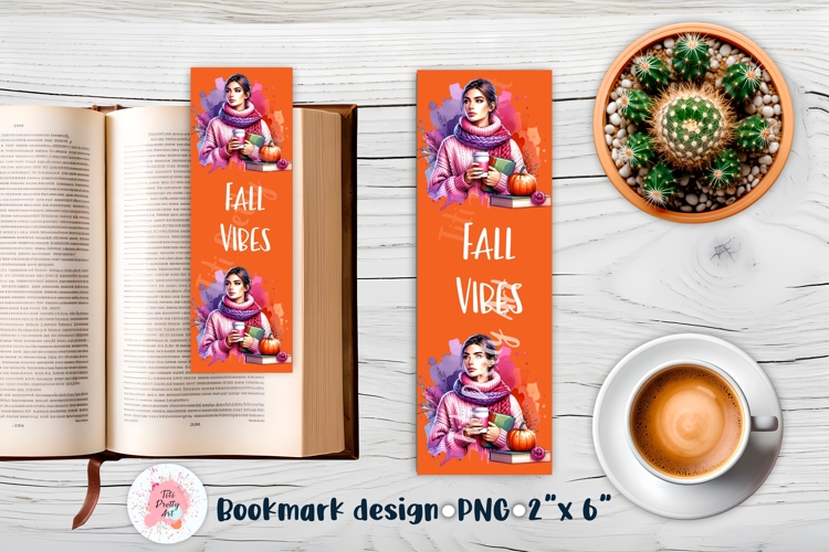 Fall Vibes Bookmark Sublimation Design PNG