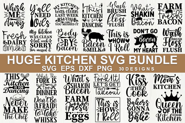 Huge kitchen SVG Bundle , Kitchen Designs
