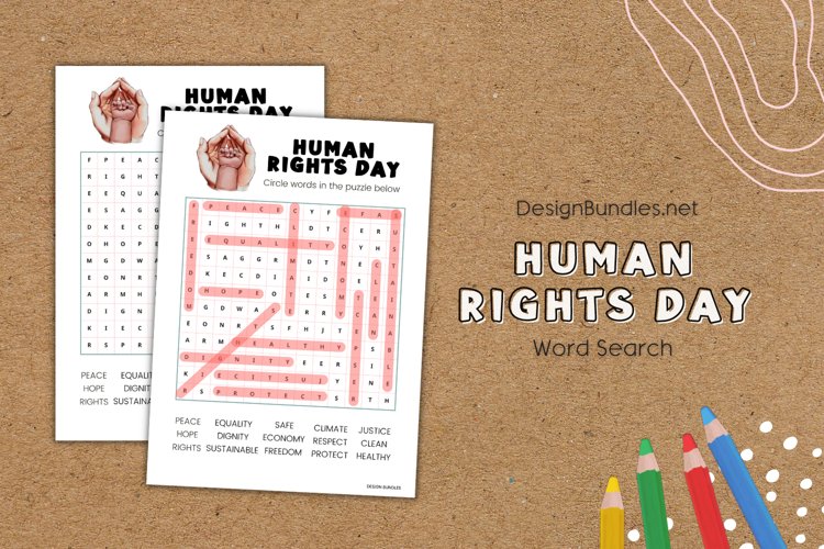 Human Rights Day Educational Word Search
