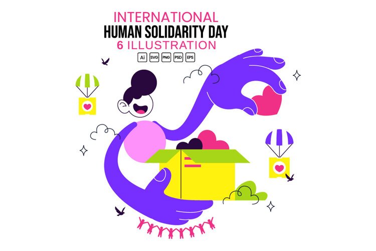 6 Human Solidarity Day Illustration example image 1