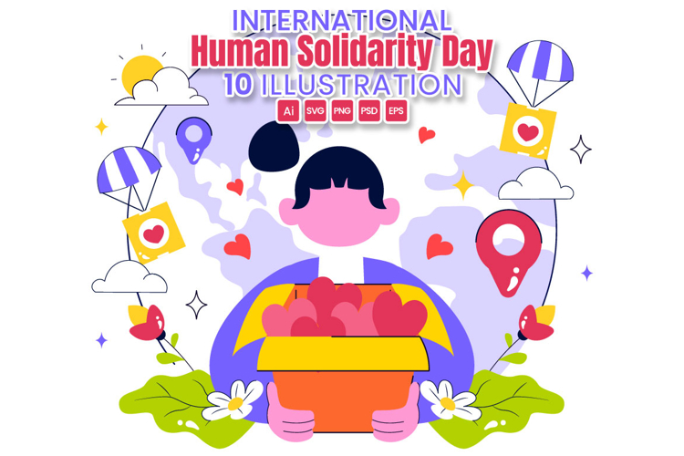 10 International Human Solidarity Day Illustration