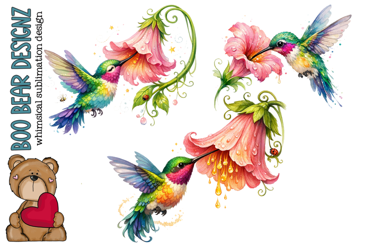 Hummingbird Feeding Clipart