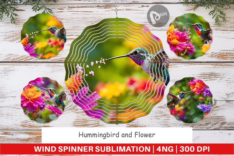 Wind Spinner Hummingbird and Flower