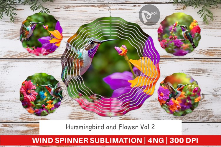 Wind Spinner Hummingbird and Flower