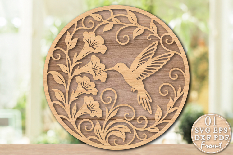 Hummingbird Laser Cut SVG Design
