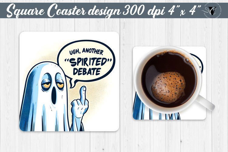 Square Coaster | Halloween coaster | Sarcastic example image 1