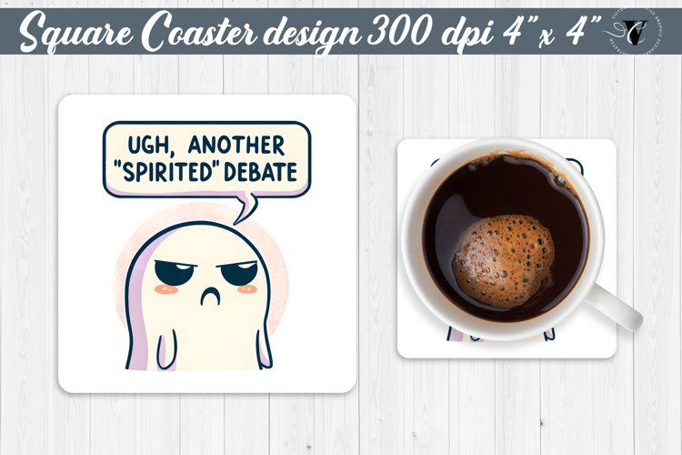 Square Coaster | Halloween coaster | Sarcastic example image 1