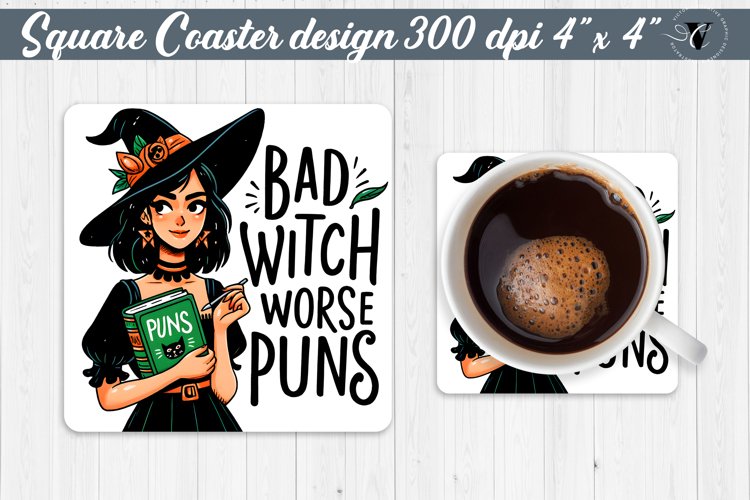 Square Coaster | Halloween coaster | Sarcastic example image 1