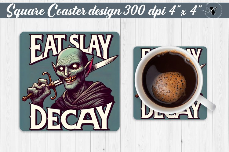 Square Coaster | Halloween coaster | Sarcastic example image 1