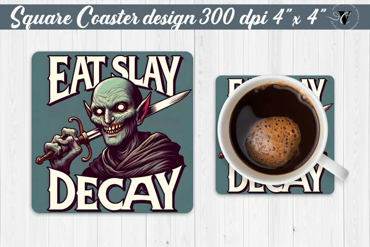 Square Coaster | Halloween coaster | Sarcastic