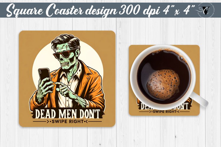 Square Coaster | Halloween coaster | Sarcastic example image 1