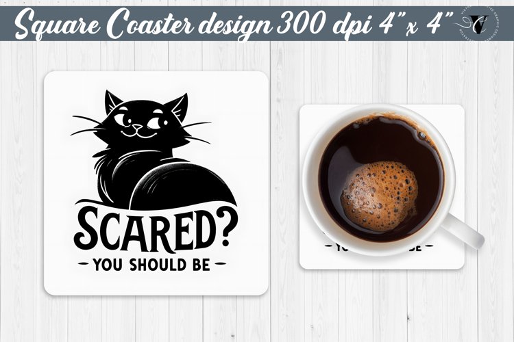 Square Coaster | Halloween coaster | Sarcastic example image 1