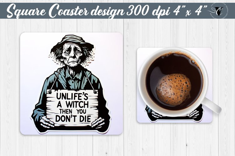 Square Coaster | Halloween coaster | Sarcastic example image 1