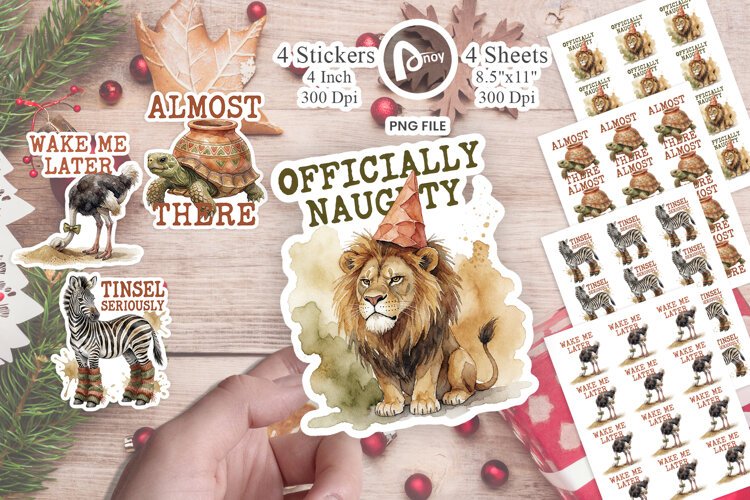 Desert Holiday Toon Animals Sticker example image 1