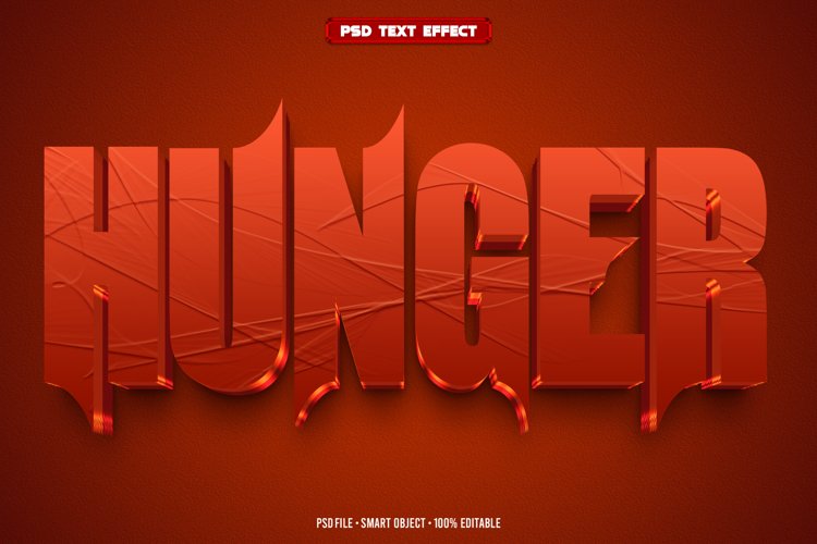Hunger 3D editable text effect example image 1