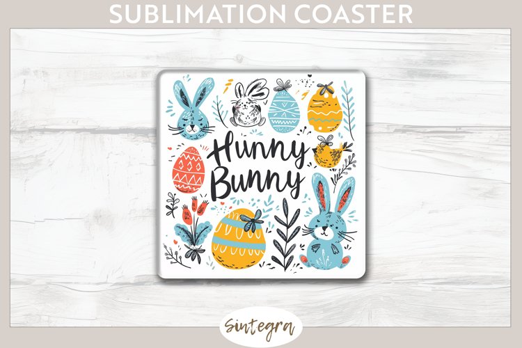 Hunny Bunny v1 Square Coaster Sublimation example image 1