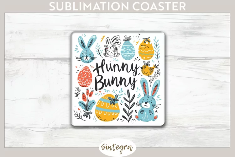 Hunny Bunny v1 Square Coaster Sublimation