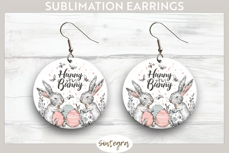 Hunny Bunny v10 Round Earrings Sublimation