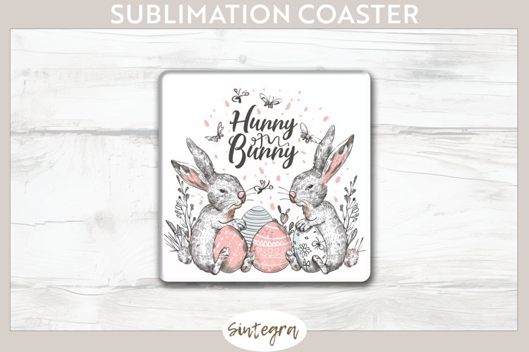 Hunny Bunny v10 Square Coaster Sublimation example image 1