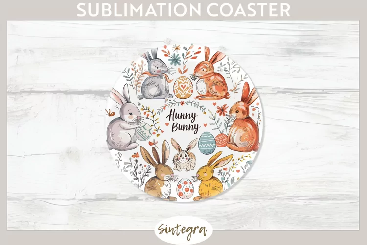 Hunny Bunny v11 Round Coaster Sublimation