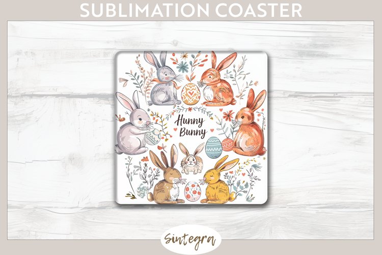 Hunny Bunny v11 Square Coaster Sublimation example image 1