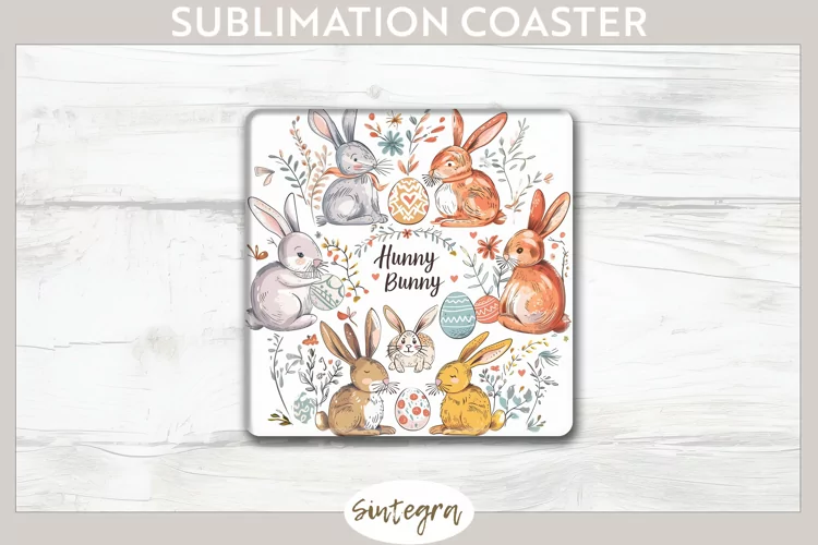 Hunny Bunny v11 Square Coaster Sublimation