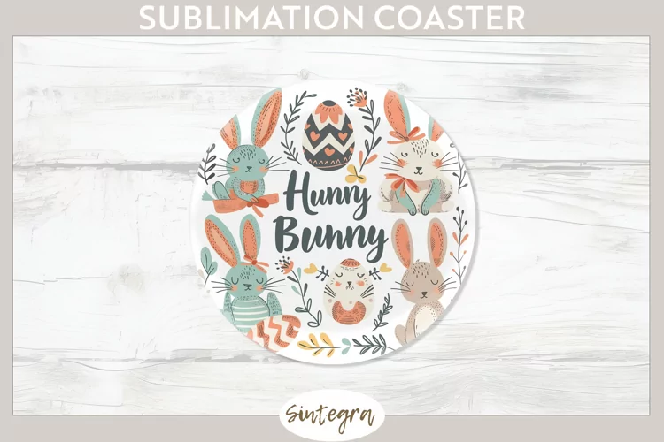 Hunny Bunny v2 Round Coaster Sublimation