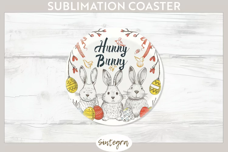 Hunny Bunny v3 Round Coaster Sublimation