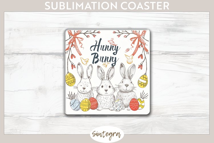 Hunny Bunny v3 Square Coaster Sublimation example image 1