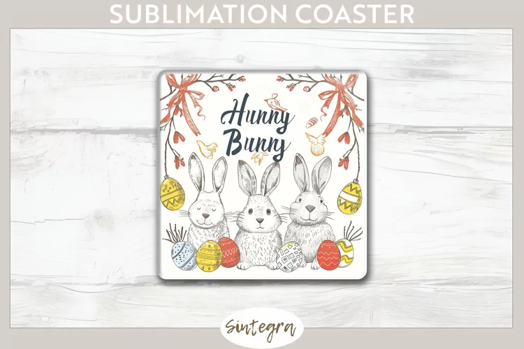 Hunny Bunny v3 Square Coaster Sublimation