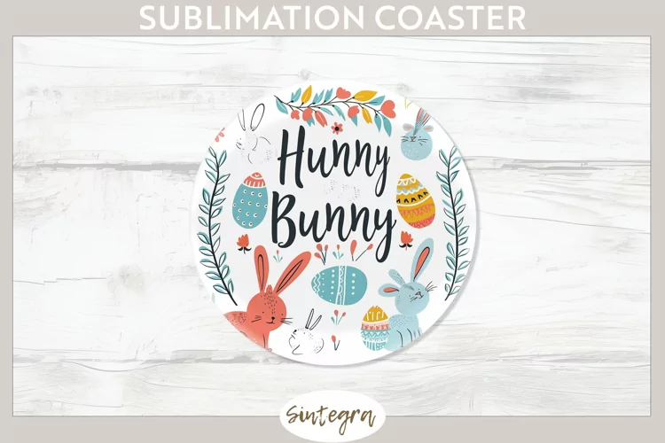Hunny Bunny v4 Round Coaster Sublimation