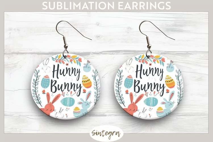 Hunny Bunny v4 Round Earrings Sublimation