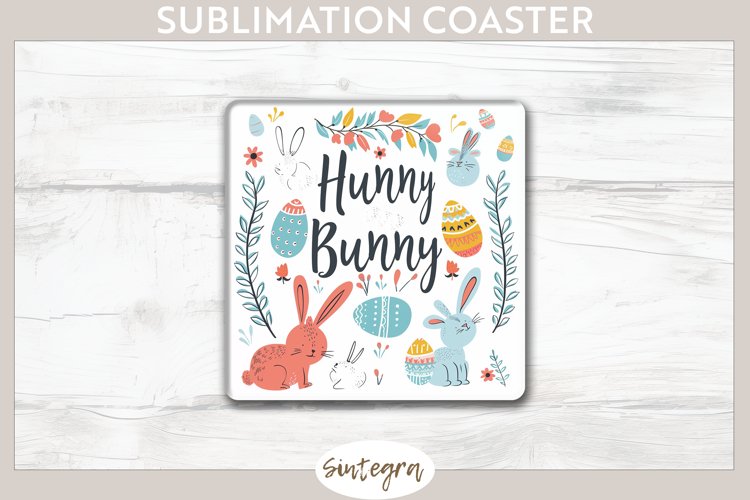 Hunny Bunny v4 Square Coaster Sublimation example image 1