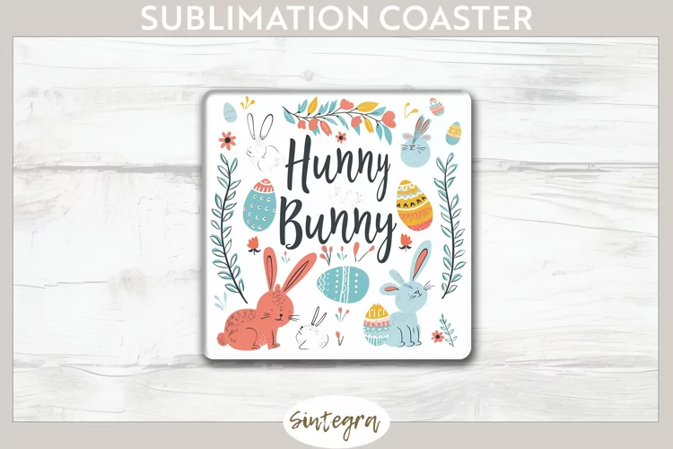 Hunny Bunny v4 Square Coaster Sublimation