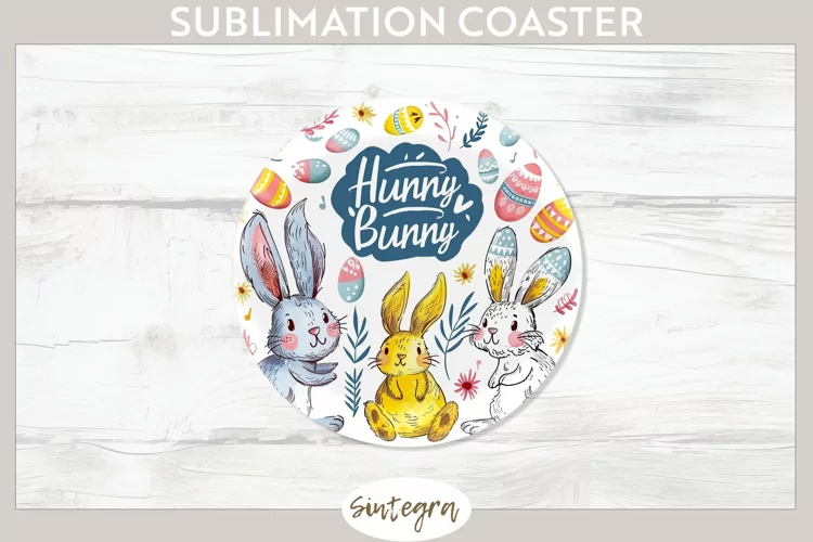 Hunny Bunny v5 Round Coaster Sublimation