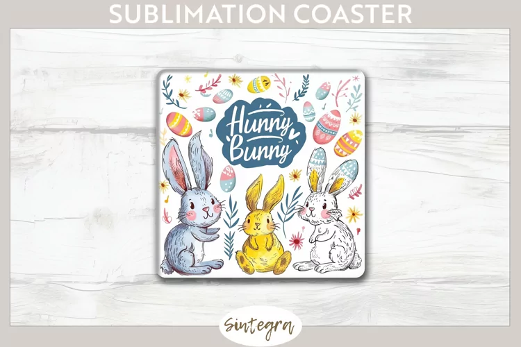 Hunny Bunny v5 Square Coaster Sublimation