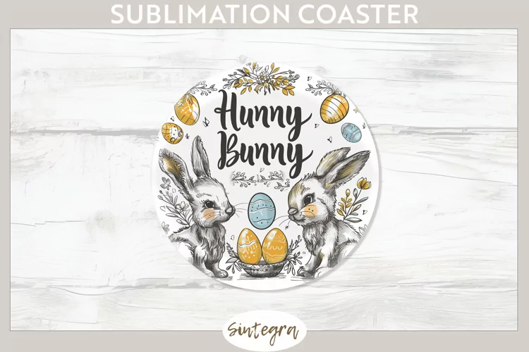 Hunny Bunny v6 Round Coaster Sublimation