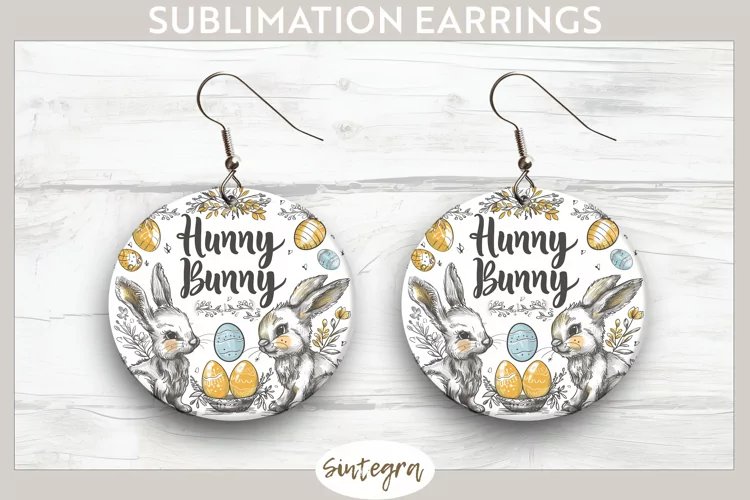 Hunny Bunny v6 Round Earrings Sublimation