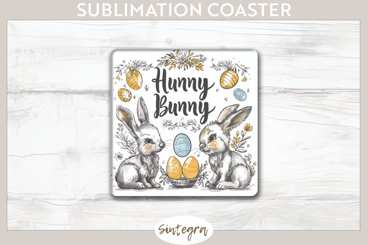 Hunny Bunny v6 Square Coaster Sublimation example image 1