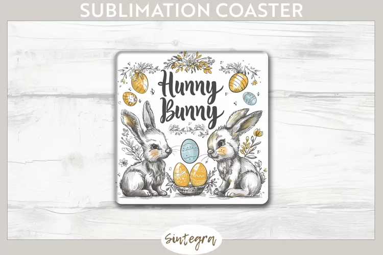 Hunny Bunny v6 Square Coaster Sublimation