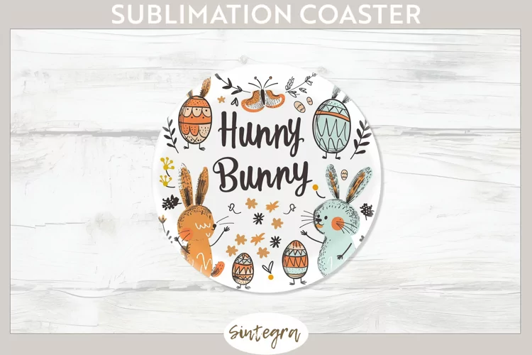 Hunny Bunny v7 Round Coaster Sublimation