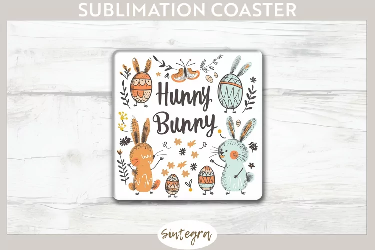 Hunny Bunny v7 Square Coaster Sublimation