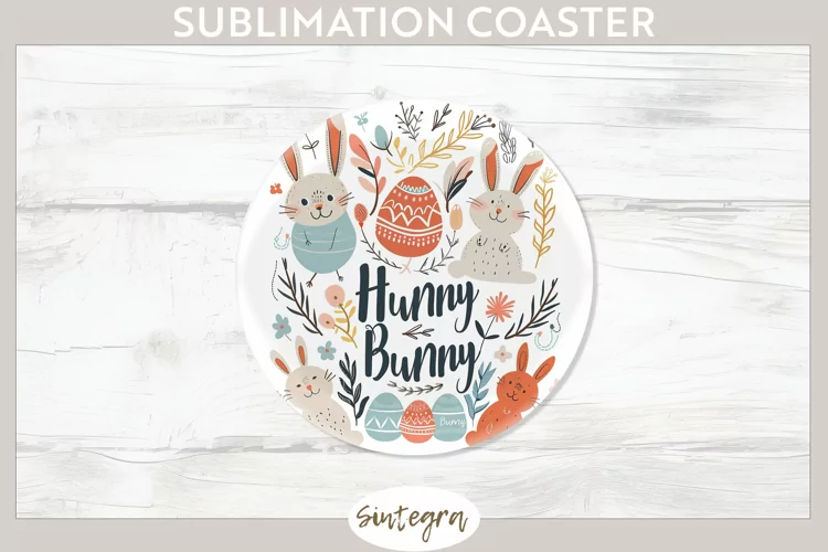 Hunny Bunny v8 Round Coaster Sublimation